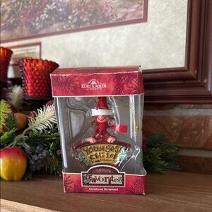 Kurt Adler Red and Gold Christmas Ornament